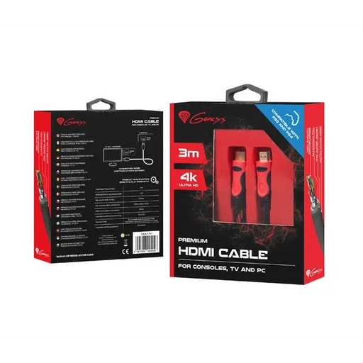 HDMI Cable Genesis NKA-0787 3 m Black - Аксесоари<<<GENESIS компютърна периферия<<<GENESIS<<<PolyComp&&&Компютър Кабели