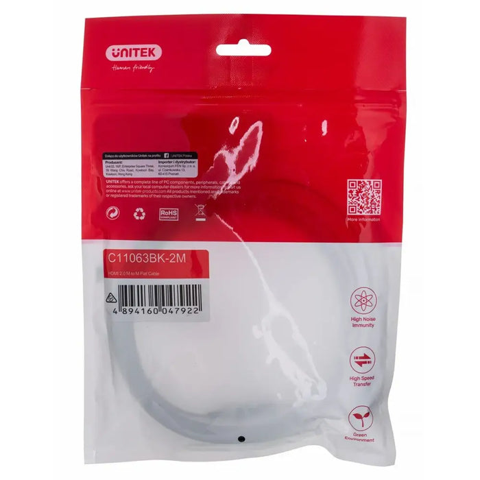 HDMI Cable Unitek C11063BK-2M 2 m - Адаптери<<<Компютър Кабели и адаптери<<<Компютри| Електроника<<<BigBuy&&&HDMI