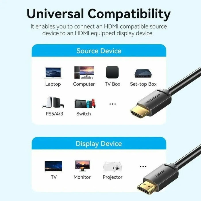 HDMI Cable Vention ALJBH 2 m - Компютър Кабели и адаптери<<<Компютри| Електроника<<<BigBuy&&&Адаптери<<<Компютър Кабели