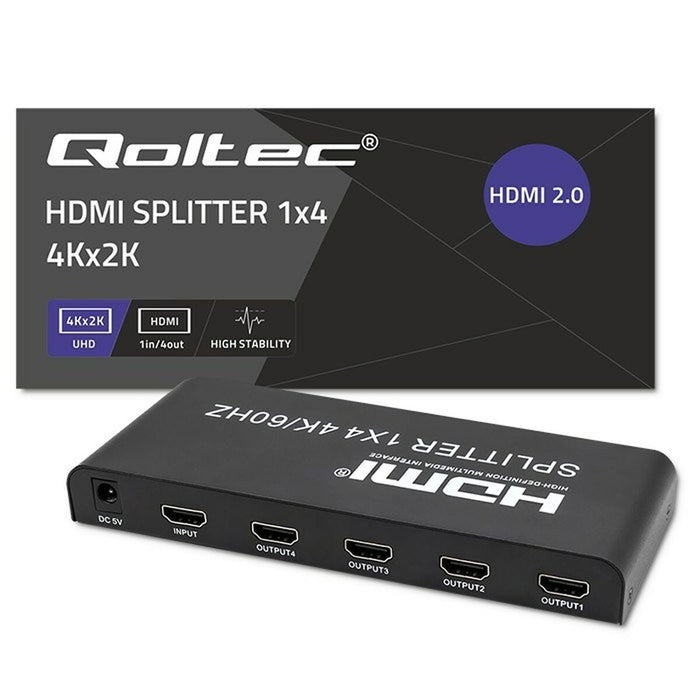 HDMI switch Qoltec 51799 Black - Адаптери<<<Компютър Кабели и адаптери<<<Компютри|
