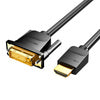 HDMI to DVI (24 + 1) cable Vention ABFBJ 5m 4K 60Hz/ 1080P 60Hz (black) - Video cables<<<Cables<<<IT