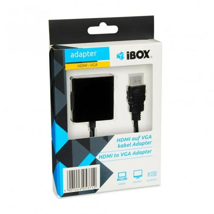 HDMI to VGA Adapter Ibox IAHV01 Black - Адаптери<<<Компютър Кабели и адаптери<<<Компютри|