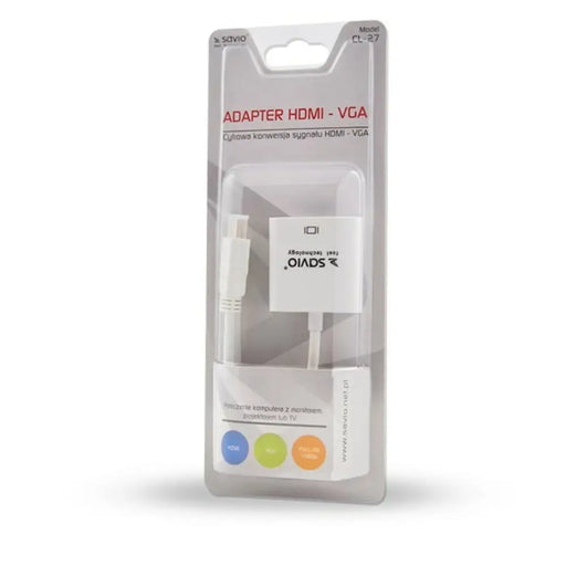 HDMI to VGA Adapter Savio CL-27 White - Адаптери<<<Компютър Кабели и адаптери<<<Компютри|