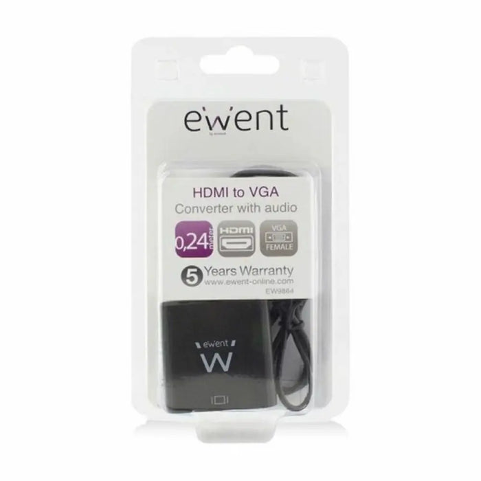 HDMI to VGA with Audio Adapter Ewent AISCCI0306 EW9864 0,23 m Black - Електроника Телевизори<<<Компютри|