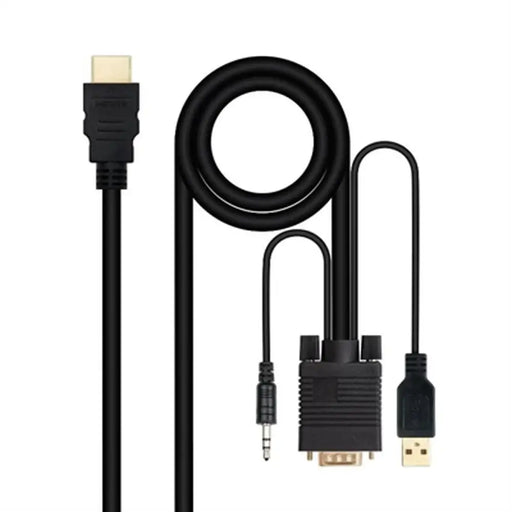 HDMI to VGA with Audio Adapter NANOCABLE 10.15.4350 1,8 m Black - Компютър Кабели и адаптери<<<Компютри|