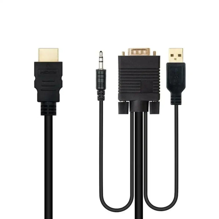 HDMI to VGA with Audio Adapter NANOCABLE 10.15.4350 1,8 m Black - Компютър Кабели и адаптери<<<Компютри|