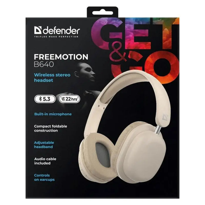 HEADPHONES DEFENDER BLUETOOTH FREEMOTION B640 BEIGE - Bluetooth headsetsAKG-SBL<<<GSM accessoriesAKG<<<ActionPL