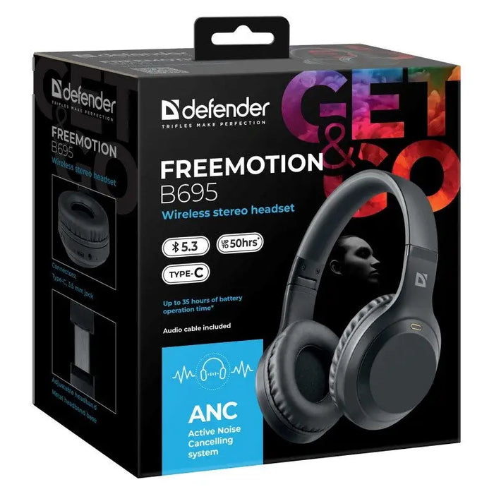 HEADPHONES DEFENDER BLUETOOTH FREEMOTION B695 ANC BALCK - HeadphonesPER-SLU<<<Input / Output DevicesPER<<<ActionPL