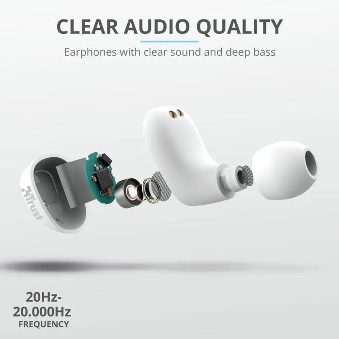 Headphones Trust NIKA COMPACT BT WHITE Bluetooth IN-EAR (PLUGS) - Headsets<<<TRUST компютърна периферия и