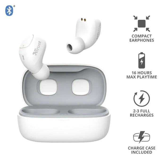 Headphones Trust NIKA COMPACT BT WHITE Bluetooth IN-EAR (PLUGS) - Headsets<<<TRUST компютърна периферия и