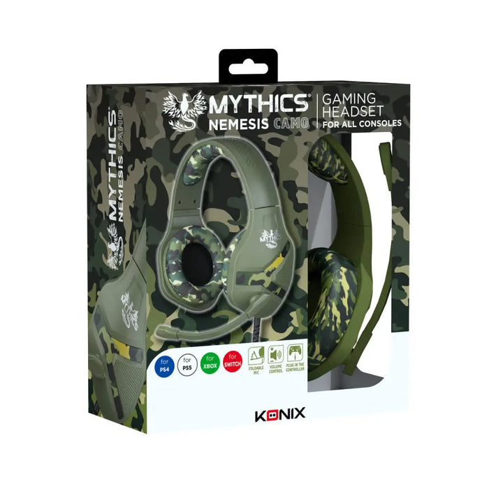 Headphones with Microphone KONIX KX MY UNIV NEMESIS CAMO Black Multicolour - Електроника Периферни и резервни