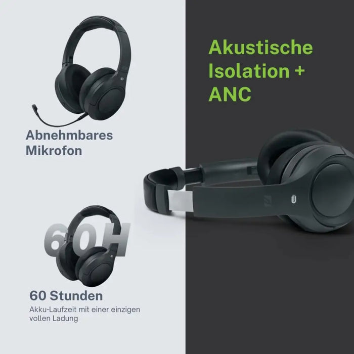 Headphones with Microphone Muse M295ANC Black Grey - Електроника Периферни и резервни части<<<Компютри|