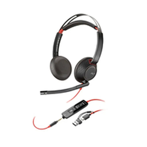 Headphones with Microphone Poly 8X231A6 Black - Електроника Периферни и резервни части<<<Компютри|
