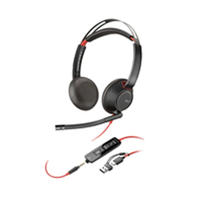 Headphones with Microphone Poly 8X231A6 Black - Електроника Периферни и резервни части<<<Компютри|