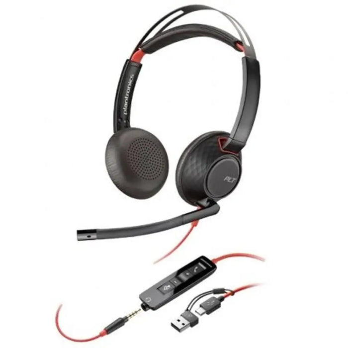 Headphones with Microphone Poly 8X231A6 Black - Електроника Периферни и резервни части<<<Компютри|
