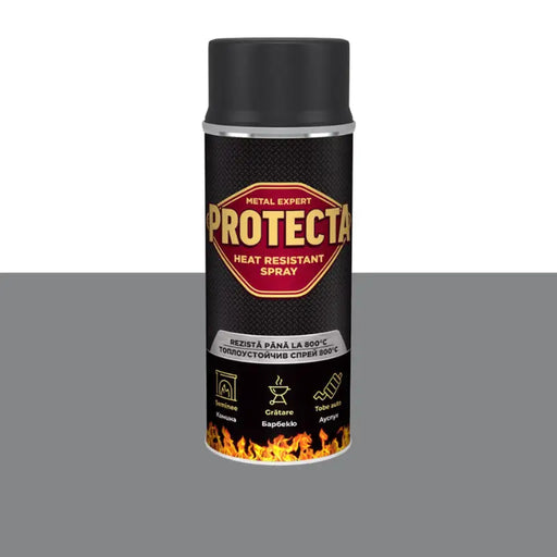 HEAT RESISTANT SPRAY GRAY 400 ML PROTECTA - Спрей бои<<<Бои за метал и дърво<<<Бои и лакове<<<Praktiker