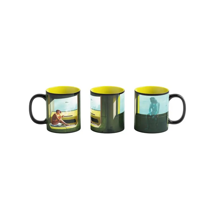 Heat Reveal Mug Good Loot Cyberpunk 2077 Game Art Chronicles - V & Edward Hopper 450 ml Black Yellow