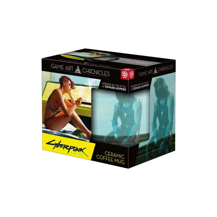 Heat Reveal Mug Good Loot Cyberpunk 2077 Game Art Chronicles - V & Edward Hopper 450 ml Black Yellow