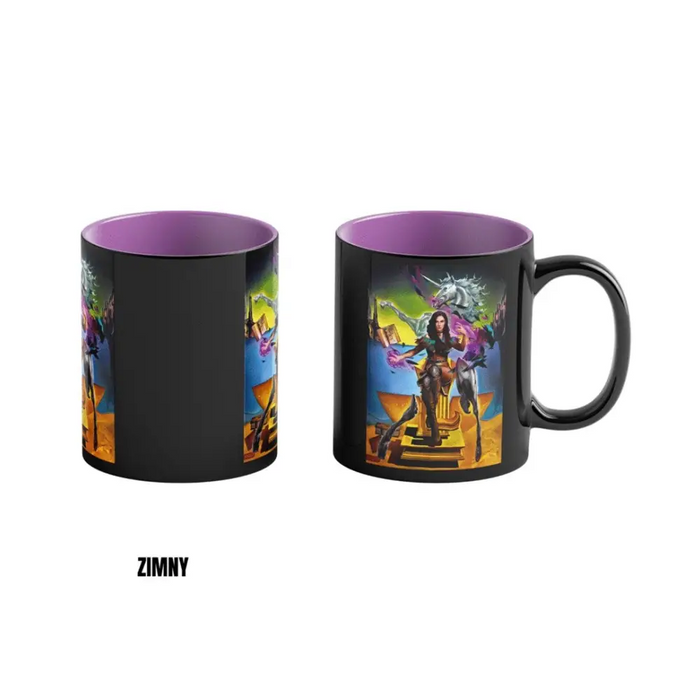 Heat Reveal Mug Good Loot The Witcher 3 Game Art Chronicles - Yennefer & Salvador Dali 450 ml Black Purple