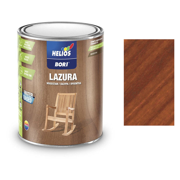 WATER SOLUBLE VARNISH WITH UV MAHOGANY 750 ML HELIOS BORI