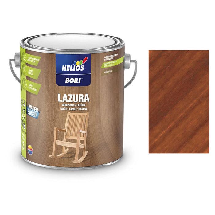 WATER SOLUBLE VARNISH WITH UV MAHOGANY 2.5 L HELIOS BORI