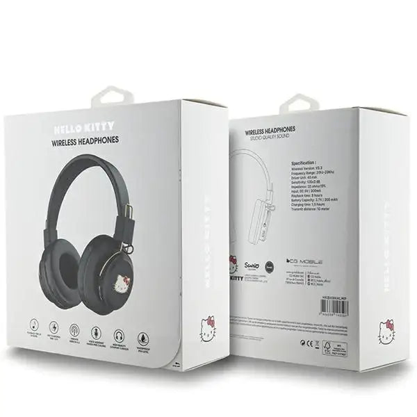 Hello Kitty Metal Logo Bluetooth on-ear headphones - black - Headphones and speakers<<<HurtelXML