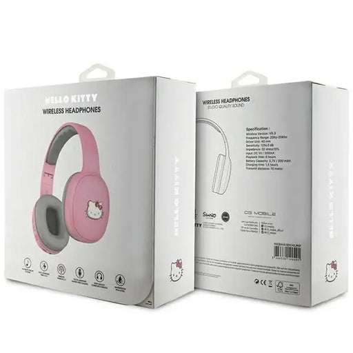 Hello Kitty Metal Logo Bluetooth on-ear headphones - pink - Headphones and speakers<<<HurtelXML