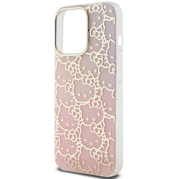 Hello Kitty IML Gradient Electrop Crowded Kitty Head case for iPhone 13 Pro / 13 - pink