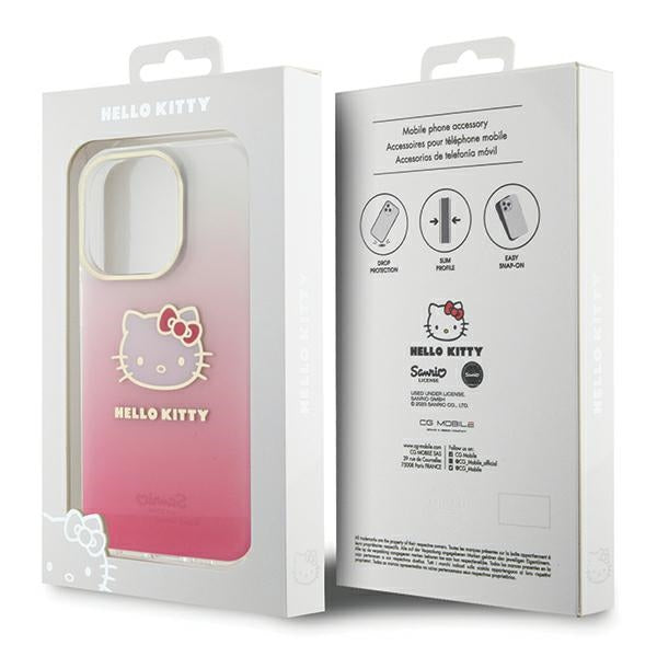 Hello Kitty IML Gradient Electrop Kitty Head case for iPhone 13 Pro Max - pink