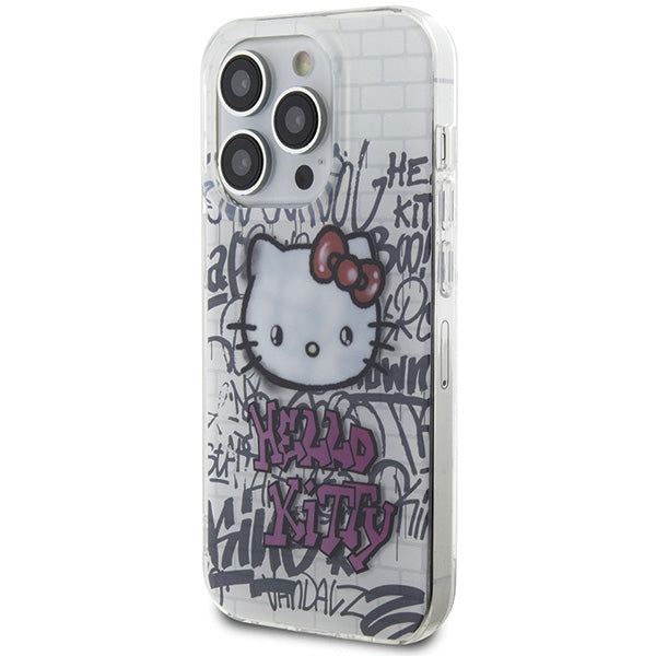 Hello Kitty IML Kitty On Bricks Graffiti case for iPhone 14 Pro - white