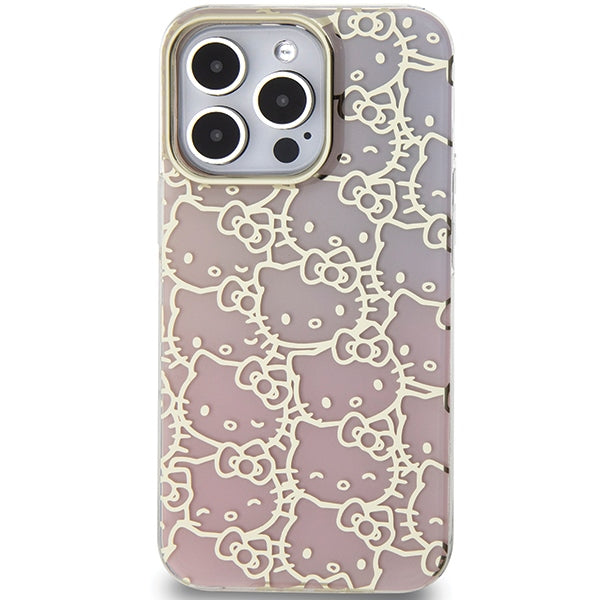 Hello Kitty IML Gradient Electrop Crowded Kitty Head Case for iPhone 14 Pro Max - Pink