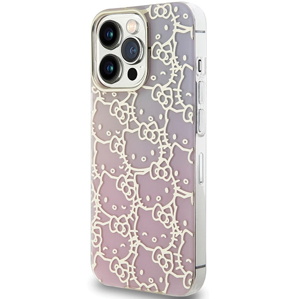 Hello Kitty IML Gradient Electrop Crowded Kitty Head Case for iPhone 14 Pro Max - Pink