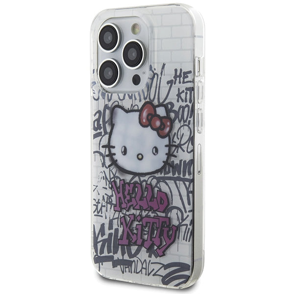 Hello Kitty IML Kitty On Bricks Graffiti case for iPhone 14 Pro Max - white