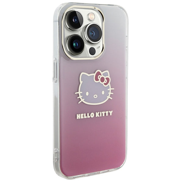 Hello Kitty IML Gradient Electrop Kitty Head case for iPhone 15 Pro Max - pink