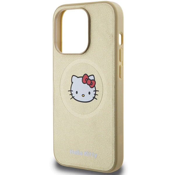 Hello Kitty Leather Kitty Head MagSafe case for iPhone 14 Pro - gold