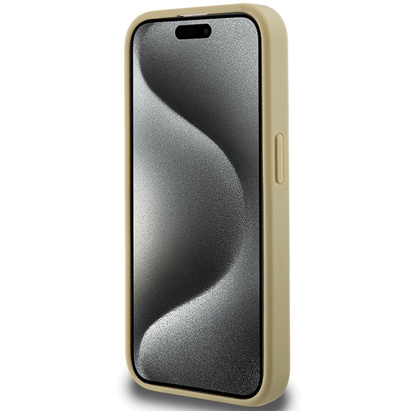 Hello Kitty Leather Kitty Head MagSafe case for iPhone 15 Pro Max - gold