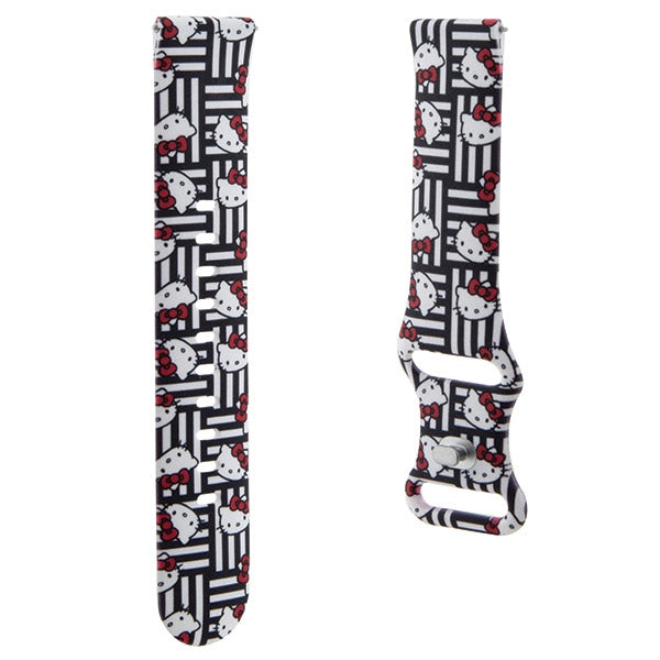 Hello Kitty Silicone Heads & Stripes universal 20mm - black
