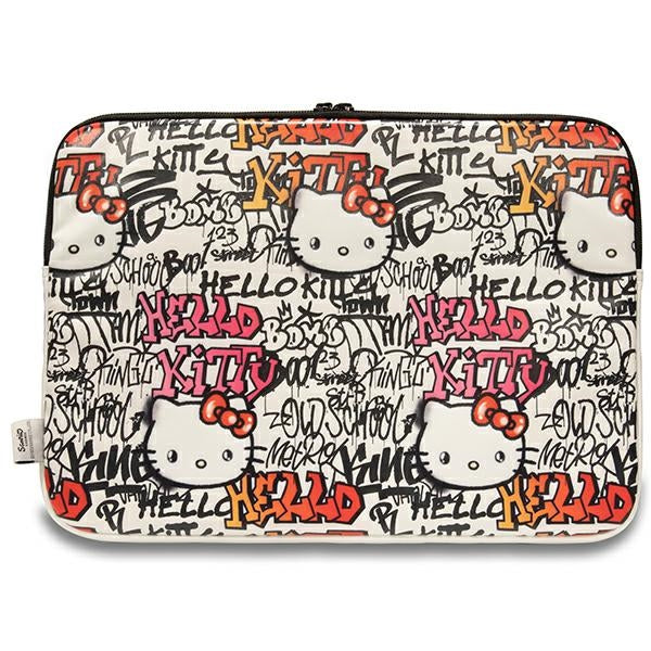 Hello Kitty PU Metal Logo case for a 14" laptop - beige
