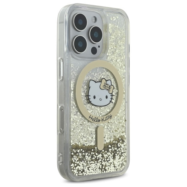 Hello Kitty Liquid Glitter Fever MagSafe Case for iPhone 16 Pro Max - Gold