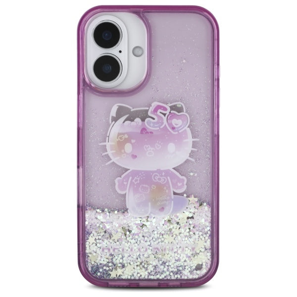 Hello Kitty Liquid Glitter 50TH Anniversary Party iPhone 16 Case - Purple