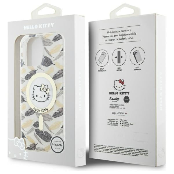 Hello Kitty IML Golden Leaves MagSafe Case for iPhone 16 Pro Max - White