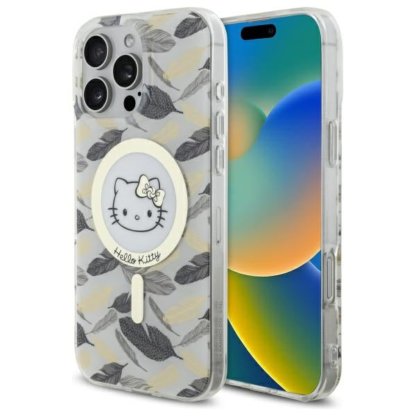 Hello Kitty IML Golden Leaves MagSafe Case for iPhone 16 Pro Max - White