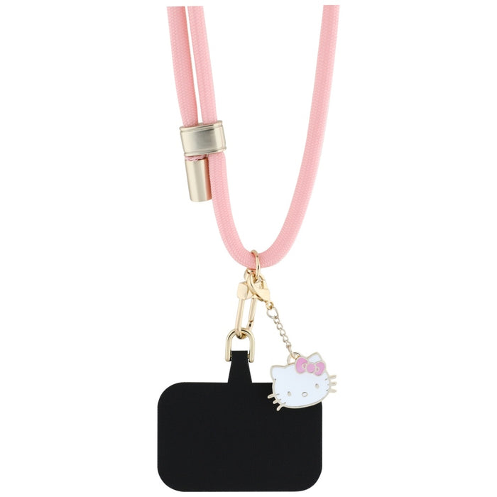 Hello Kitty Patch & Kitty Head Charm Universal Phone Lanyard - Pink