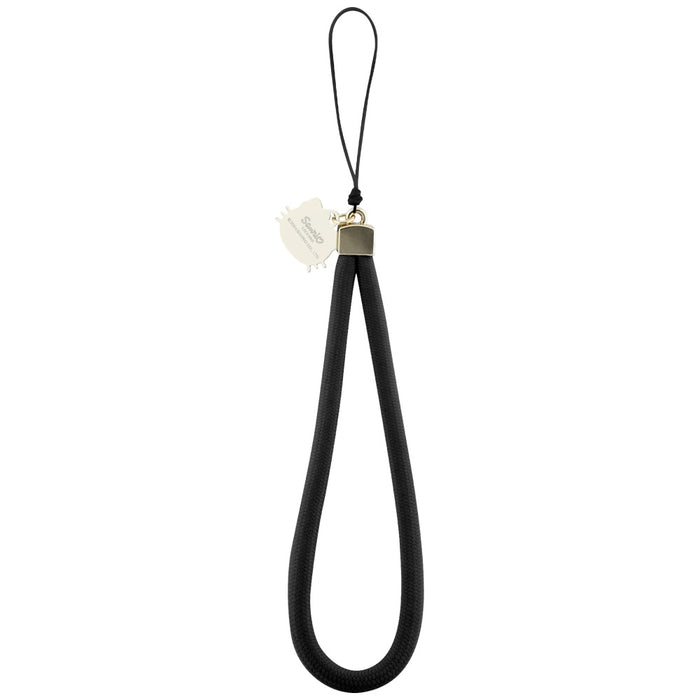 Hello Kitty Nylon Cord Kitty Head Phone Charm - Black