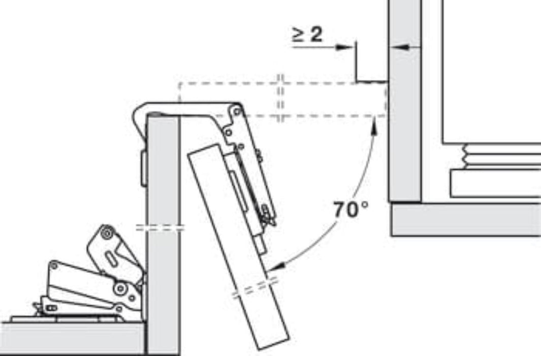 INTERNAL CORNER HINGE 70°