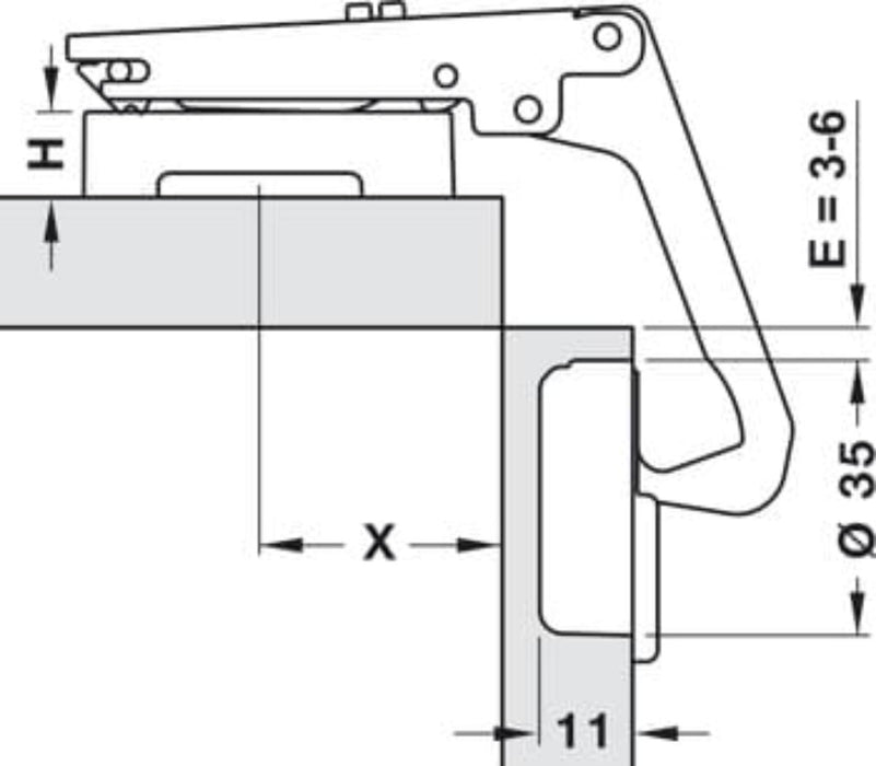INTERNAL CORNER HINGE 70°