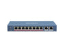 HikVision 10 Port Fast Ethernet Unmanaged POE Switch 8x 10/100 Mbps PoE port 2x Gigabit RJ45 port Power Budget 110W Up