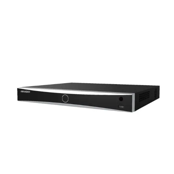 HikVision 32-ch 1U K Series AcuSense 4K NVR Up to 32-ch IP camera inputs Up to 12 MP (12x1080p/2x12MP) H.265+ 2 SATA