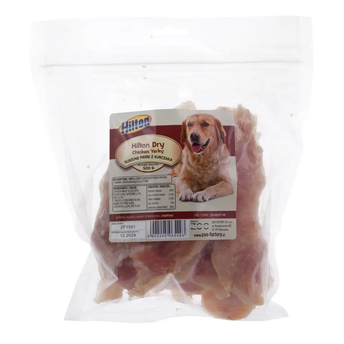 HILTON Dry chicken jerky - Dog treat - 500 g - DelicaciesDLP-PRZ<<<For the dogDLP<<<ActionPL