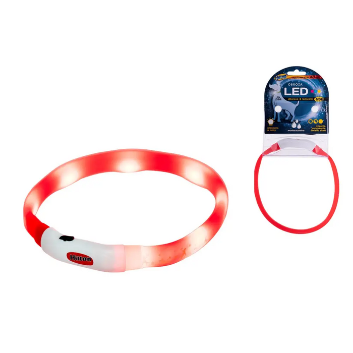 HILTON LED silicone 1.4x0.8x40 cm with USB - dog collar - A walkDLP-SOS<<<For the dogDLP<<<ActionPL